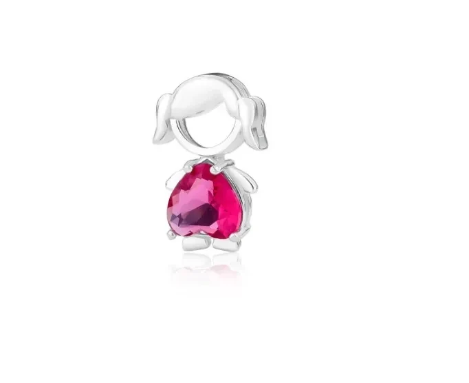 Pingente galeria menina 14,5x9 mm cristal rosa - 2