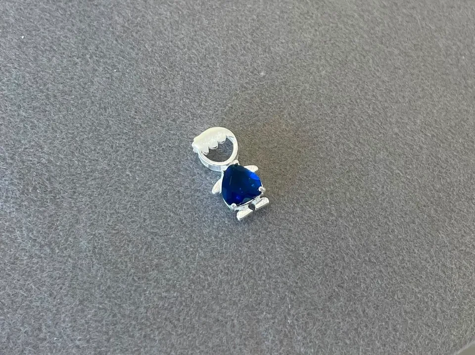 Pingente galeria menino cristal 6x6 mm azul escuro - 3