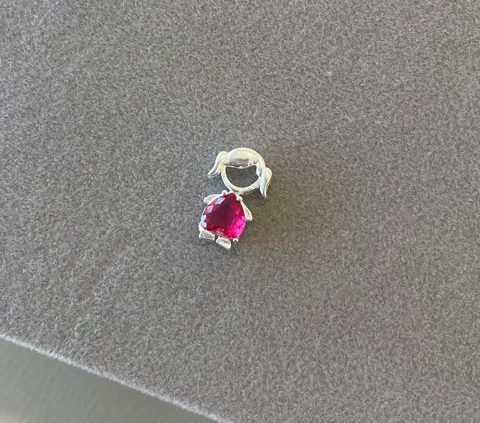 Pingente galeria menina 14,5x9 mm cristal rosa - 3