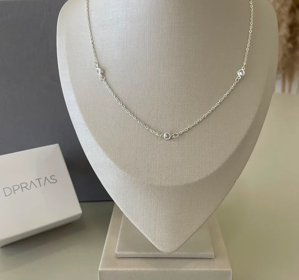 Colar elo Cartier ponto de luz 45 cm - 1
