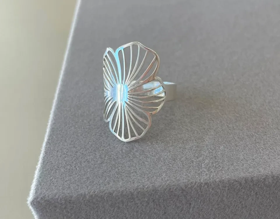 Anel flor vazada 2,5 cm A X 5,7 CM L (TAM 20) - 3