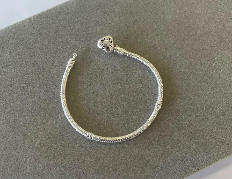 Pulseira para berloques fecho coração liso - 1