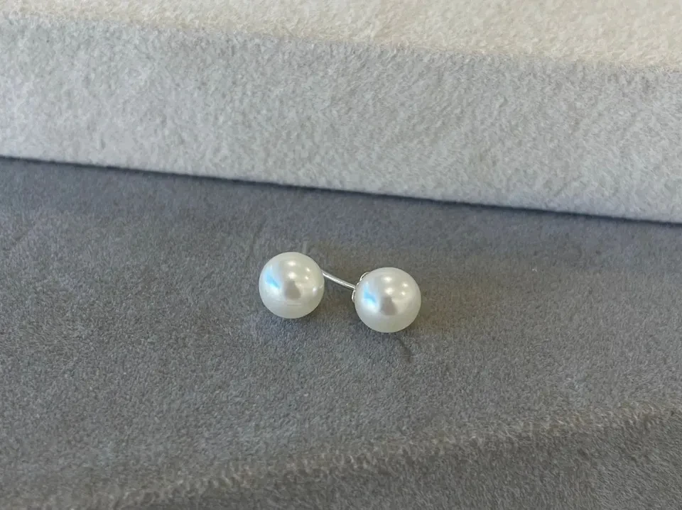 Brinco pérola 8 mm - Prata 925 - 1
