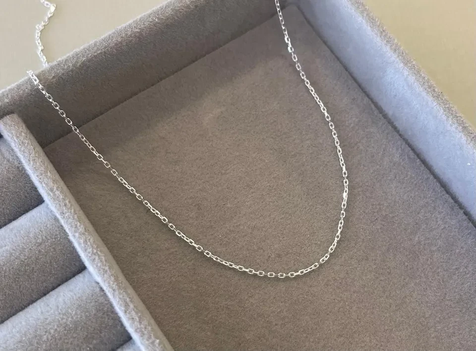 Corrente lisa elo cartier 1 mm x 40+5 cm  - 3