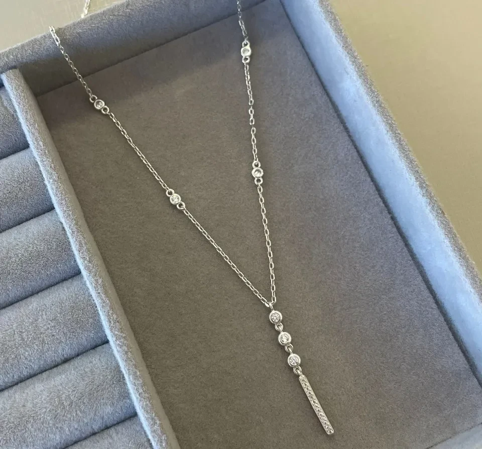 Colar palito cravejado + pontos de luz 45 + extensão - 2