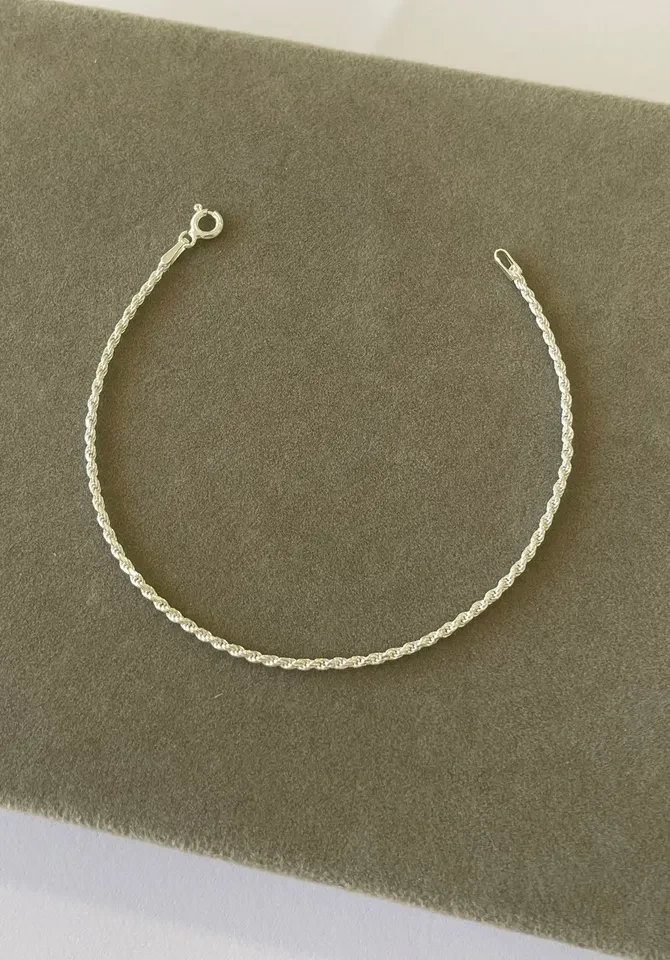 Pulseira cordão baiano 18cm prata 925 - 1