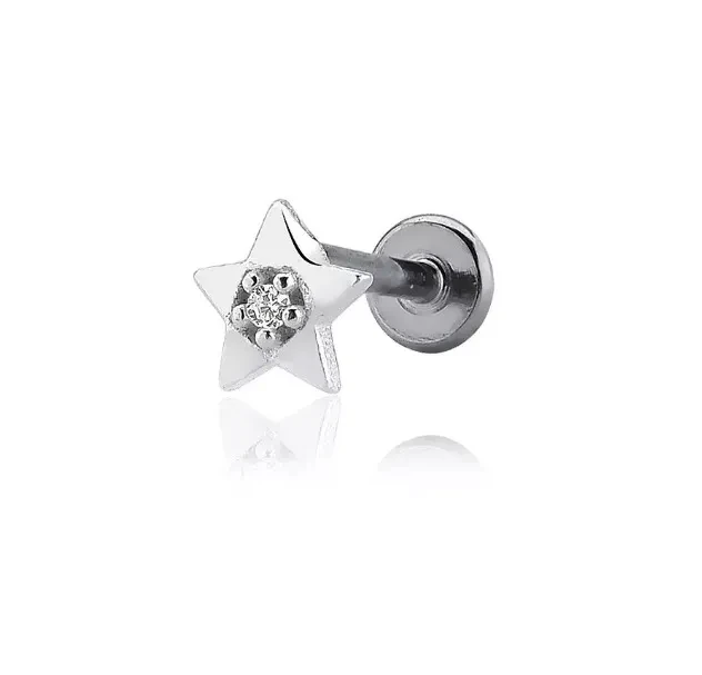 Piercing estrela mod.2 base reta PR5  - 1
