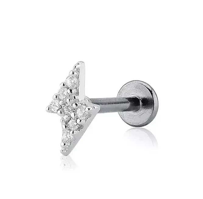 Piercing raio cravejado P base reta PR3 - 1