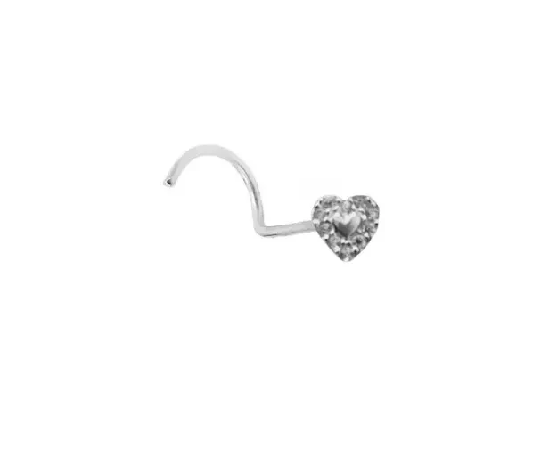 Piercing nariz coração cravejado PR2 - 1