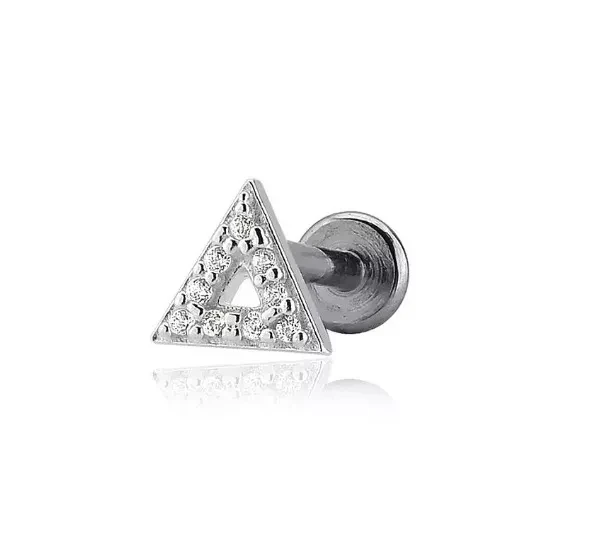 Piercing triângulo cravejado base reta PR5 - 1