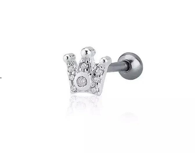 Piercing coroa bolinha PR11 prata 925 - 1