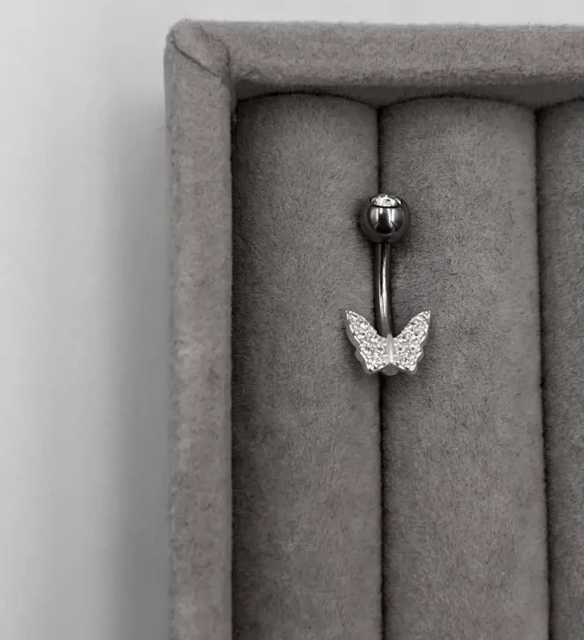 Piercing umbigo borboleta cravejada PR19 - 1