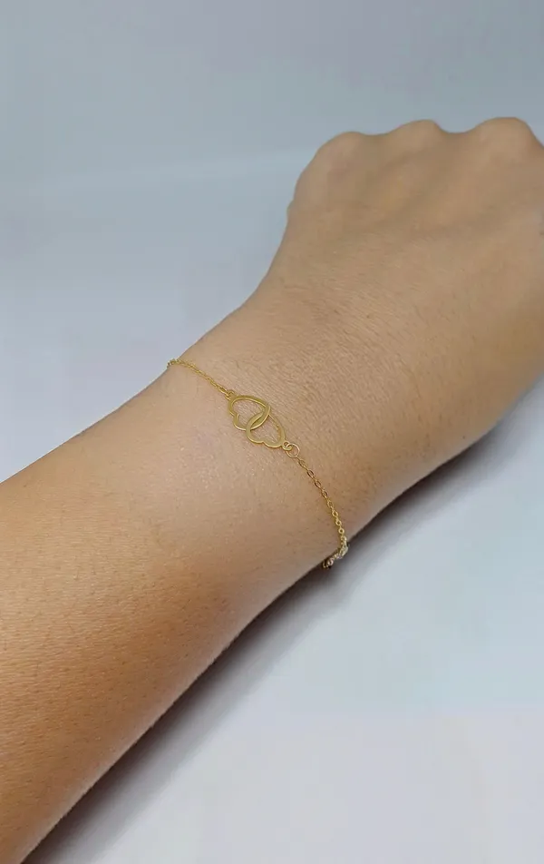 Pulseira Coração Duplo