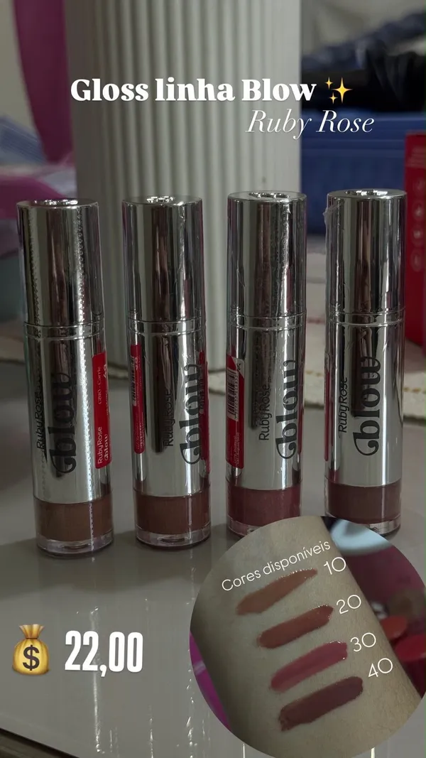gloss labial the glossier one- linha blow -ruby rose lançamento - imagem 2