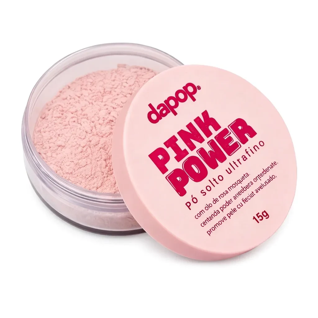 pó solto ultrafino pink power rosa mosqueta - dapop - 1