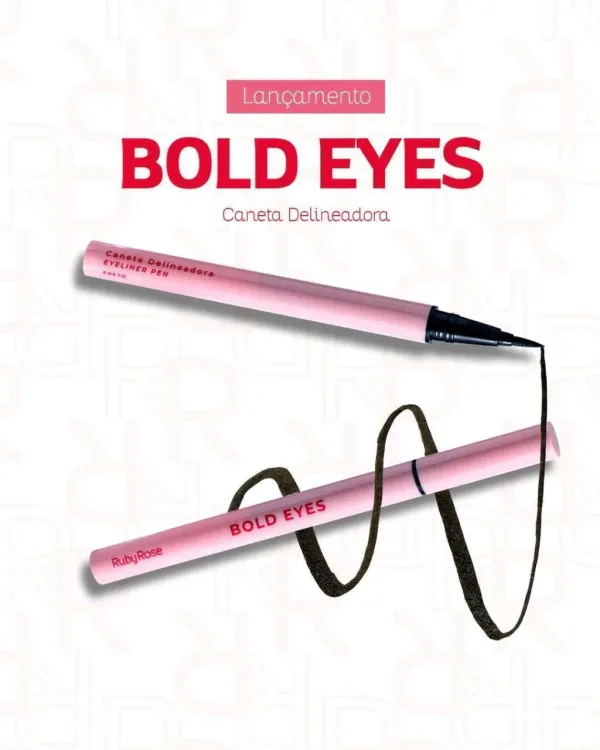 caneta delineadora bold eyes linha rosa - ruby rose