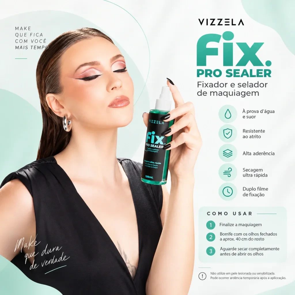 fix pro sealer - fixador e selador de maquiagem – vizzela - 2
