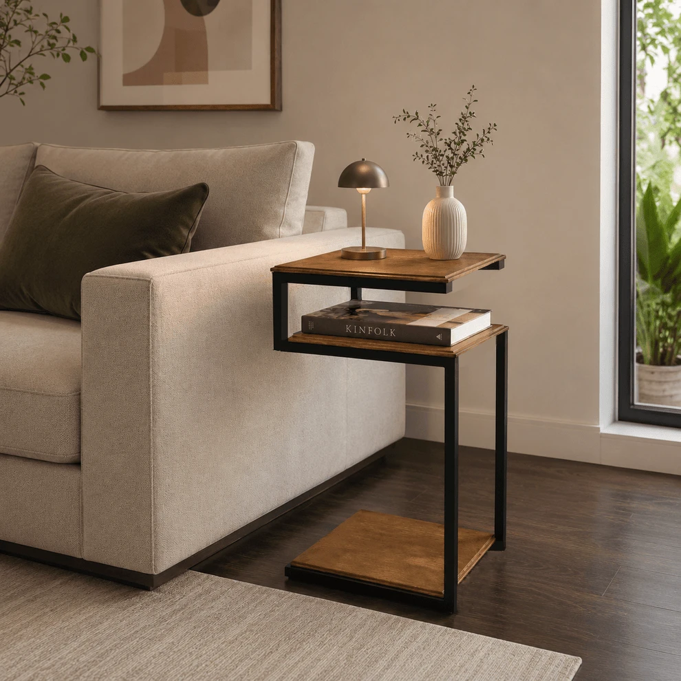 Mesa de apoio lateral industrial em S - 1