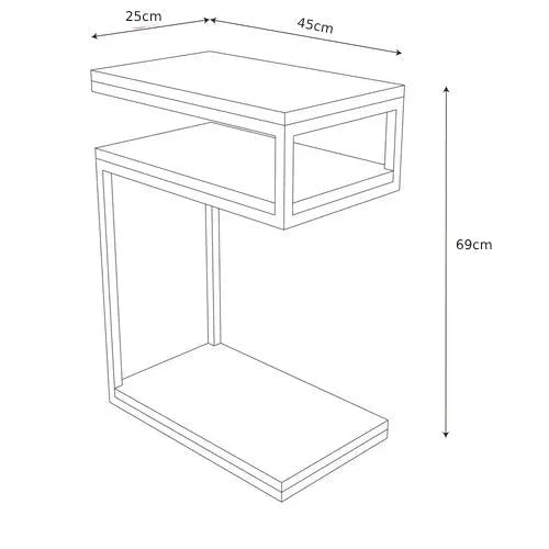 Mesa de apoio lateral industrial em S - 6