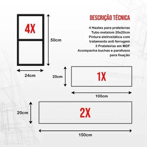 Prateleira Industrial de Parede Barr 02 - 6