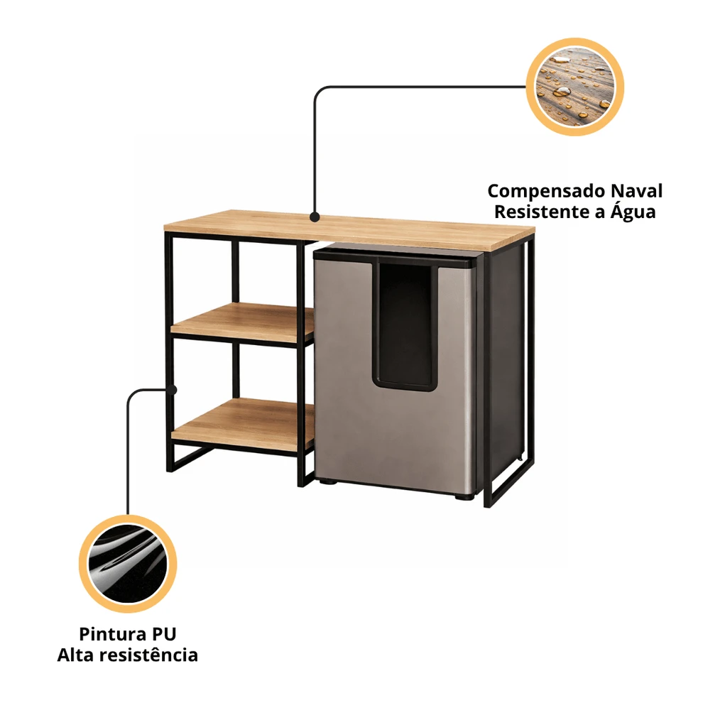 Móvel Estilo Industrial Para Frigobar Adega Cervejeira - 4