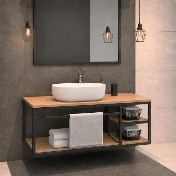 Gabinete para Banheiro Estilo Industrial Lux