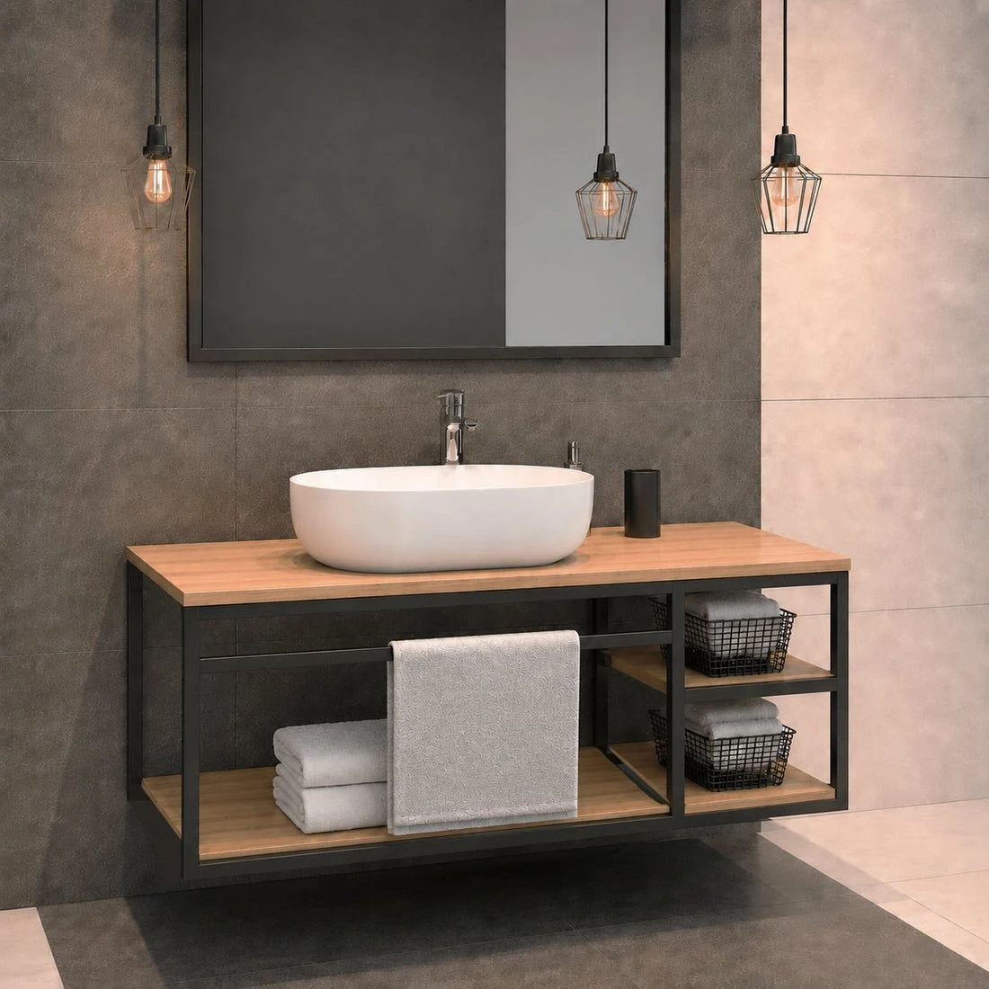 Gabinete para Banheiro Estilo Industrial Lux - 1