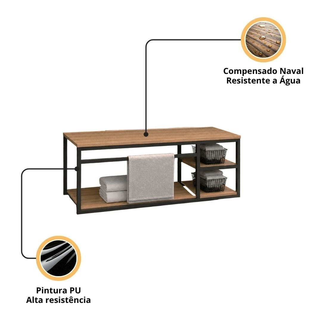 Gabinete para Banheiro Estilo Industrial Lux - 4