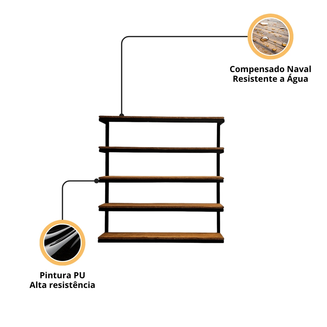Nicho Organizador Industrial Savvy para Sala, Banheiro e Escritório - 4
