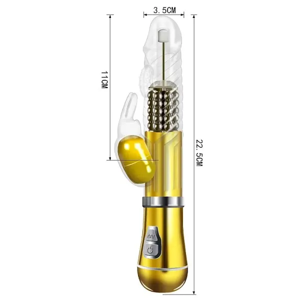 Vibrador Rotativo de Coelho - Cromado - Recarregável (8491) - imagem 4