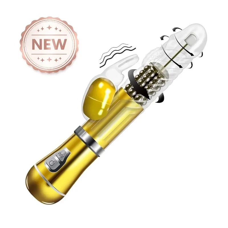 Vibrador Rotativo de Coelho - Cromado - Recarregável (8491) - 1