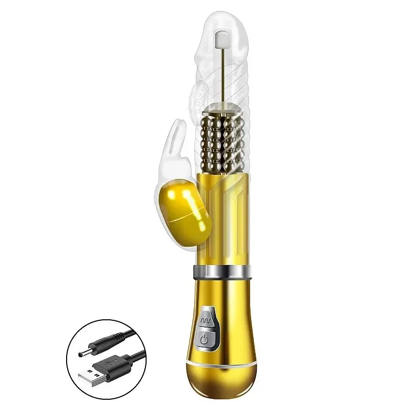 Vibrador Rotativo de Coelho - Cromado - Recarregável (8491) - 6