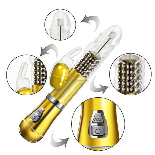 Vibrador Rotativo de Coelho - Cromado - Recarregável (8491) - imagem 2