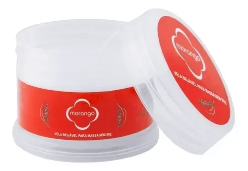Vela Beijável para Massagem - Morango  - 2