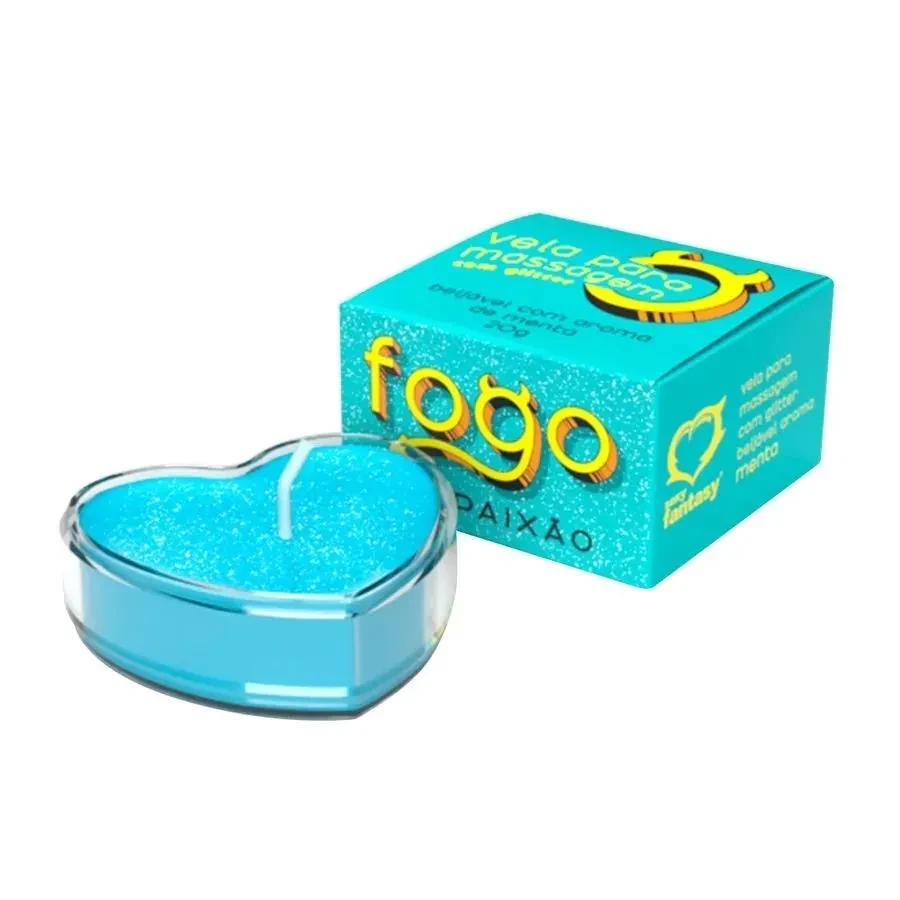 Vela Beijável Com Glitter - Menta  - 1