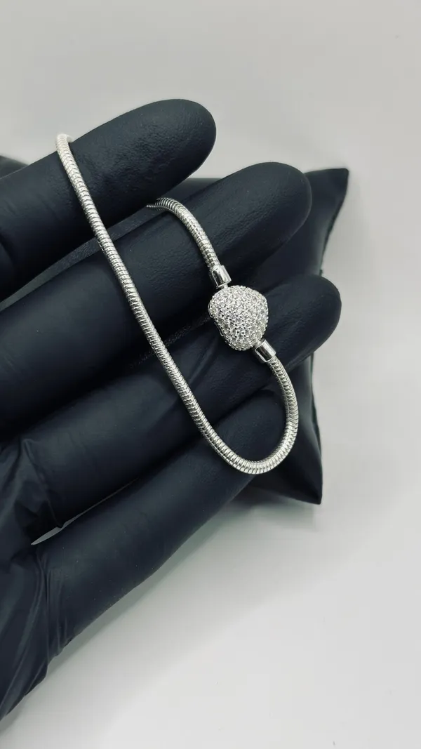 Pulseira Pandora - Coração Cravejado 