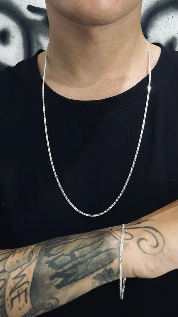 Conjunto Elo Duplo 2mm 70cm