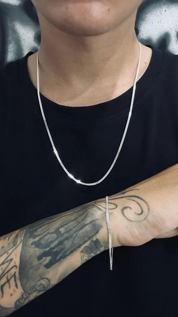Conjunto Elo Duplo 2mm 60cm