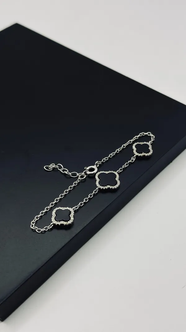 Pulseira 3 Trevos Preto