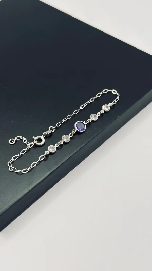 Pulseira Zircônia Violeta 
