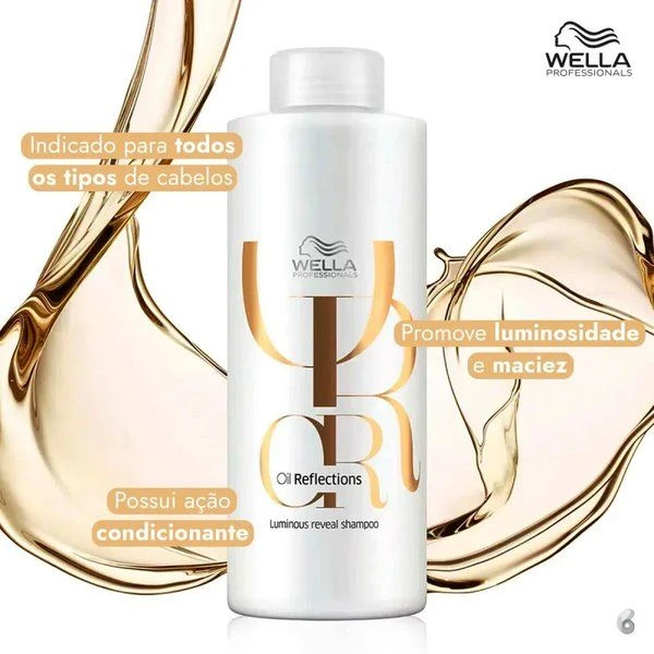O shampoo Wella Professionals Oil Reflections Luminous Reveal é um produto de alta performance indicado para todos os tipos de cabelo - 1