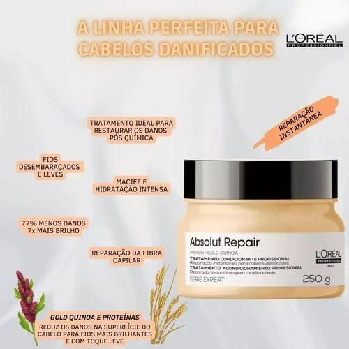 máscara L'Oréal Professionnel Absolut Repair Protein + Omega-9 - 2