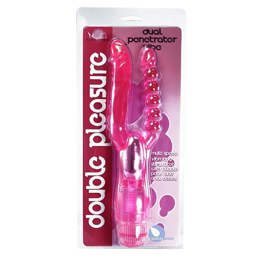 Duplo prazer vibrador dupla penetração a pilha  - 2