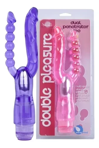 Duplo prazer vibrador dupla penetração a pilha  - 1