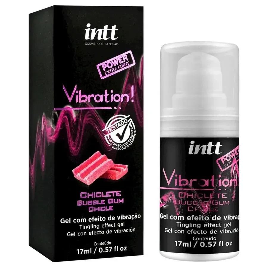 Vibration gel excitante que vibra sabor chiclete   - 1