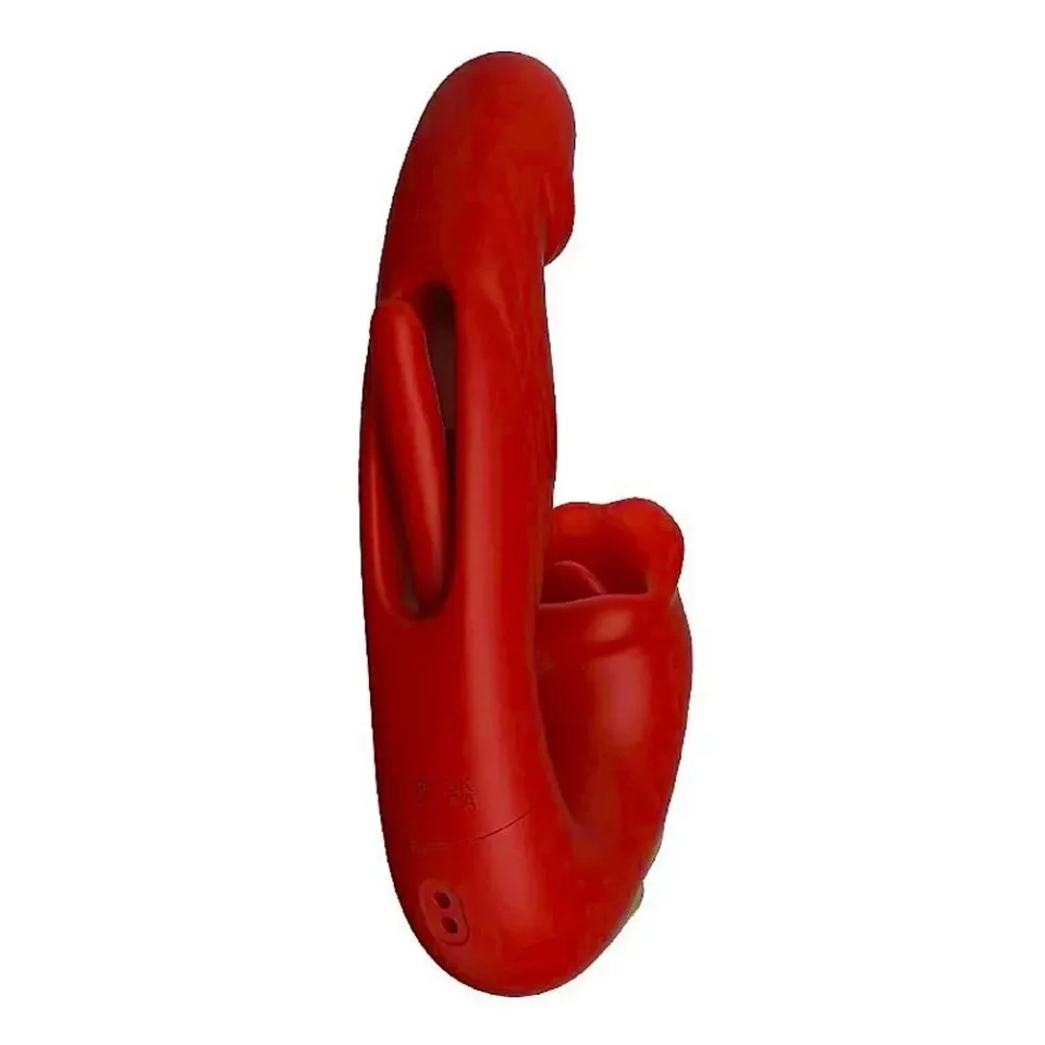 Vibrador ponto g em formato de glande com língua mágica e boca estimuladora  - 3