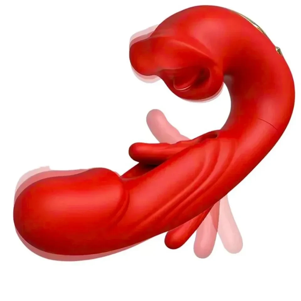 Vibrador ponto g em formato de glande com língua mágica e boca estimuladora  - 2