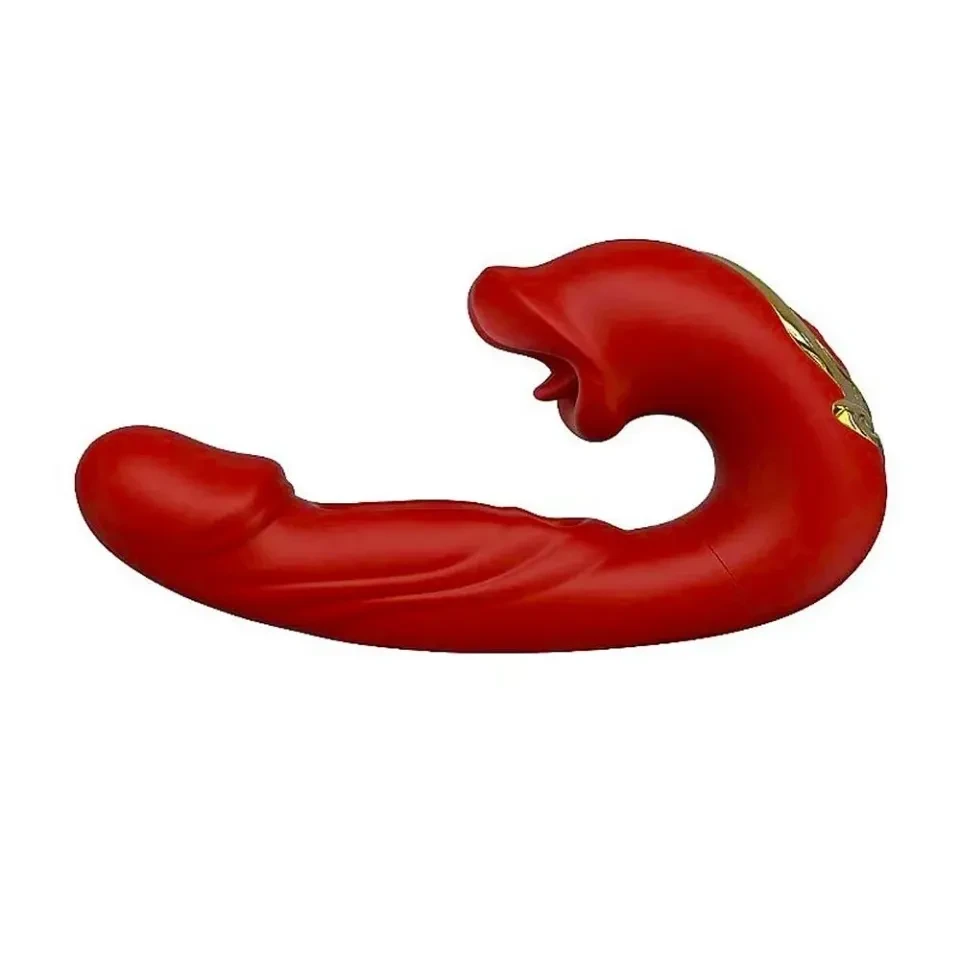 Vibrador ponto g em formato de glande com língua mágica e boca estimuladora  - 4