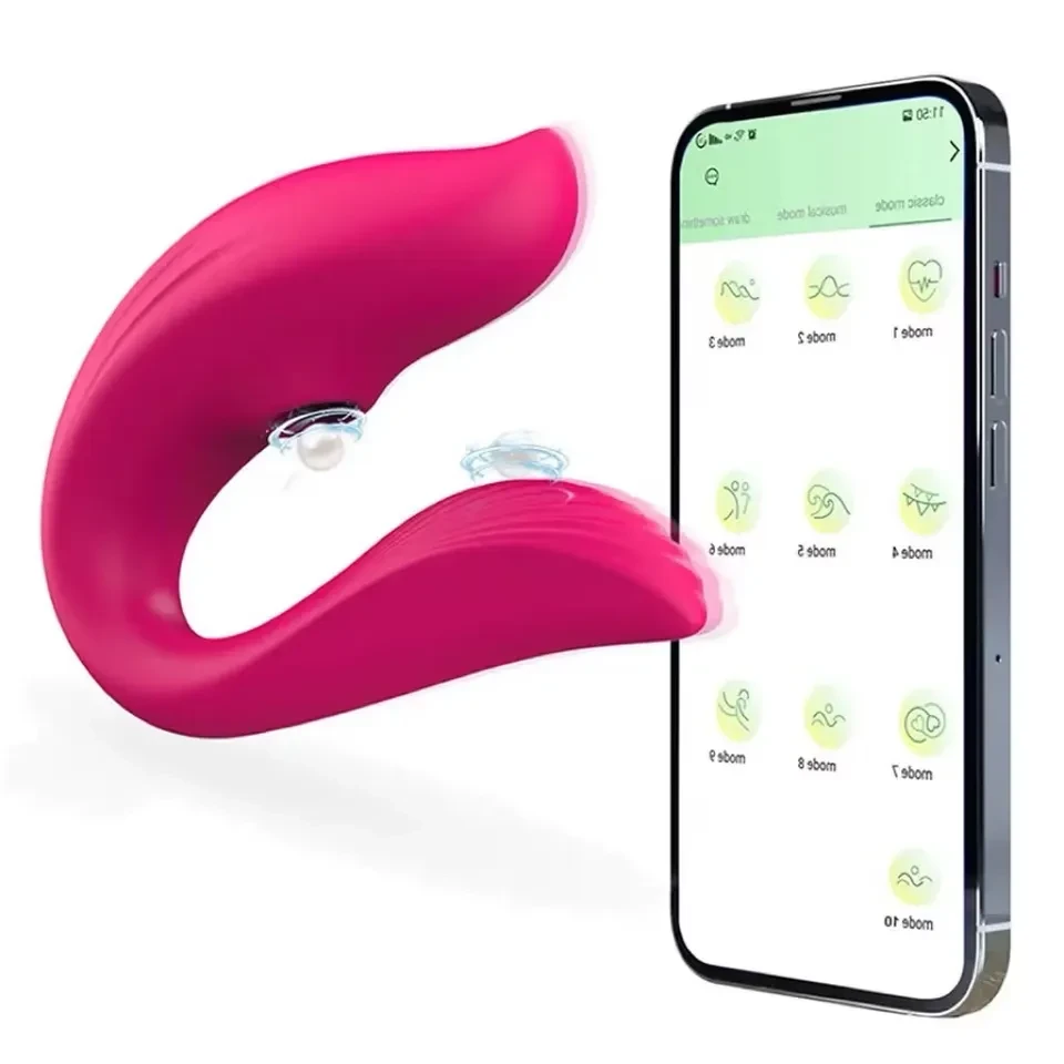 Vibrador de casal com vibração e sucção de Bluetooth controle no celular  - 1