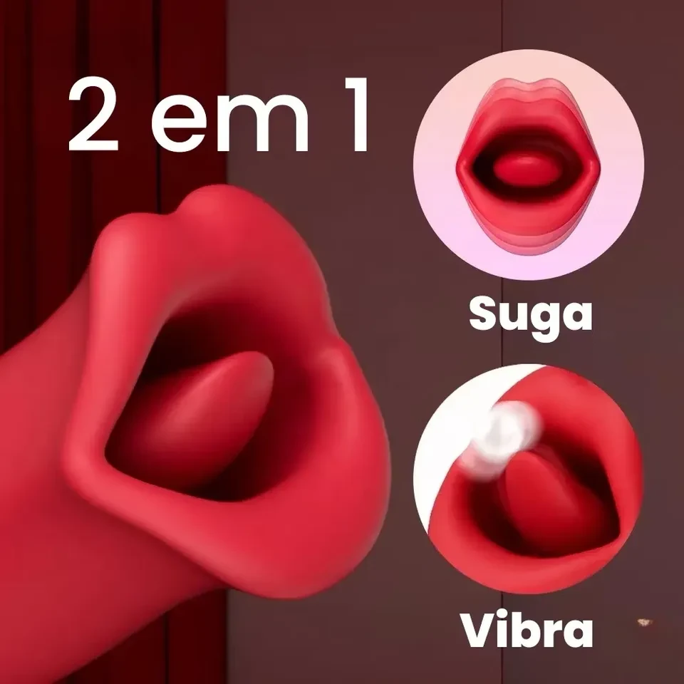 Vibrador Boca Estimulador com Sugador de clitóris Abre e fecha  - 2